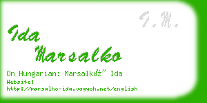 ida marsalko business card